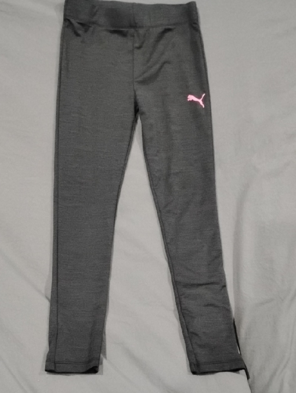 Puma Black Leggings with Pink Puma Logo - Kids